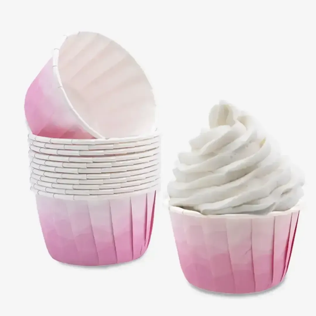 FORMA CUPCAKE MARMOREADO ROSA 6.8X4X5CM 24UNI